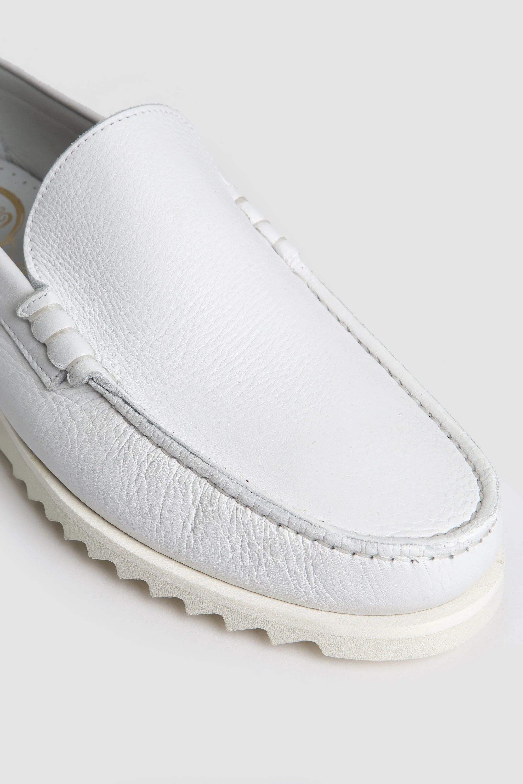 Paraboot Club Moc Full Grain Leather White - Image 4