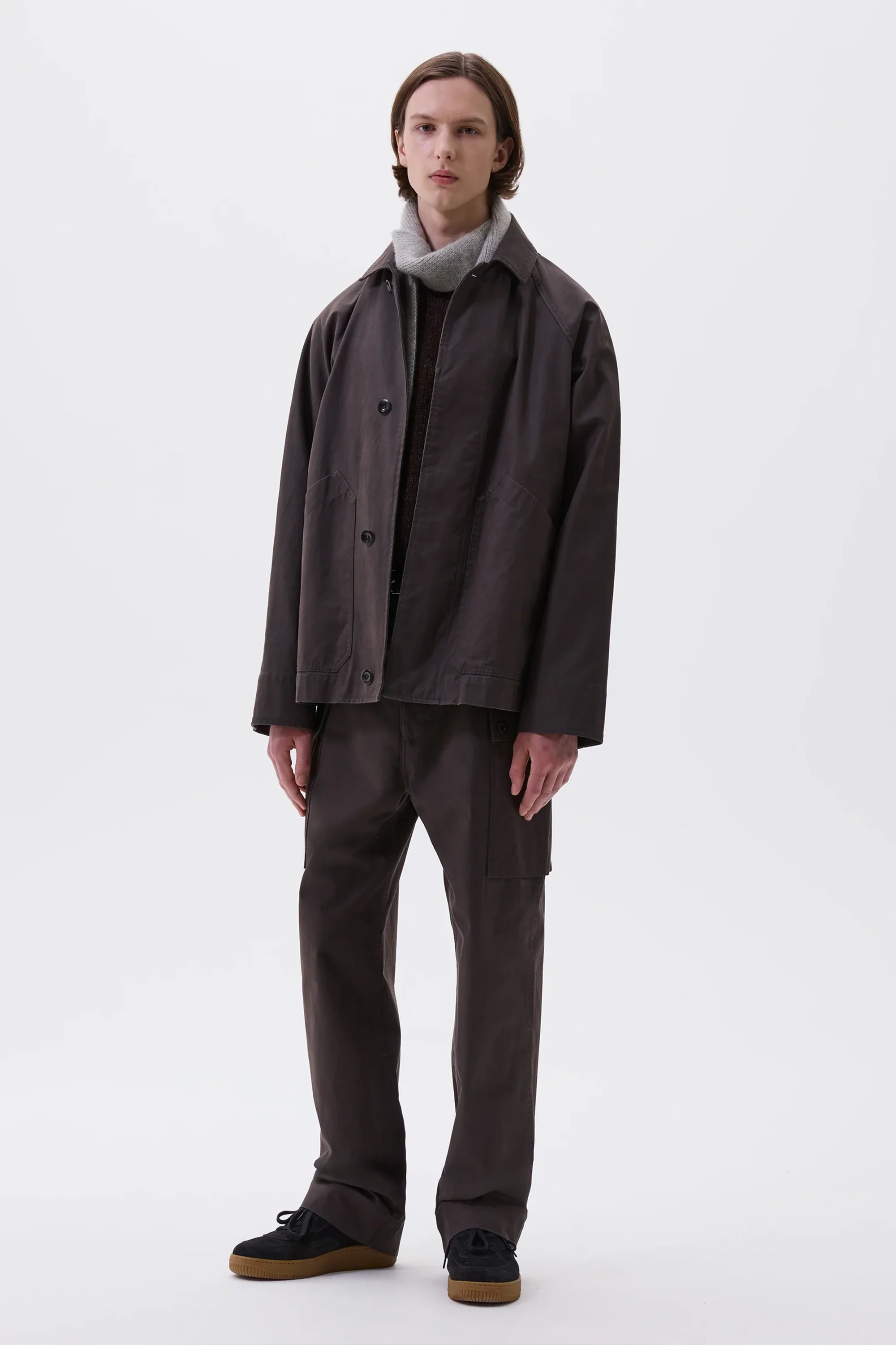 Raglan Jacket Plain Cotton Drill Ebony - Image 3