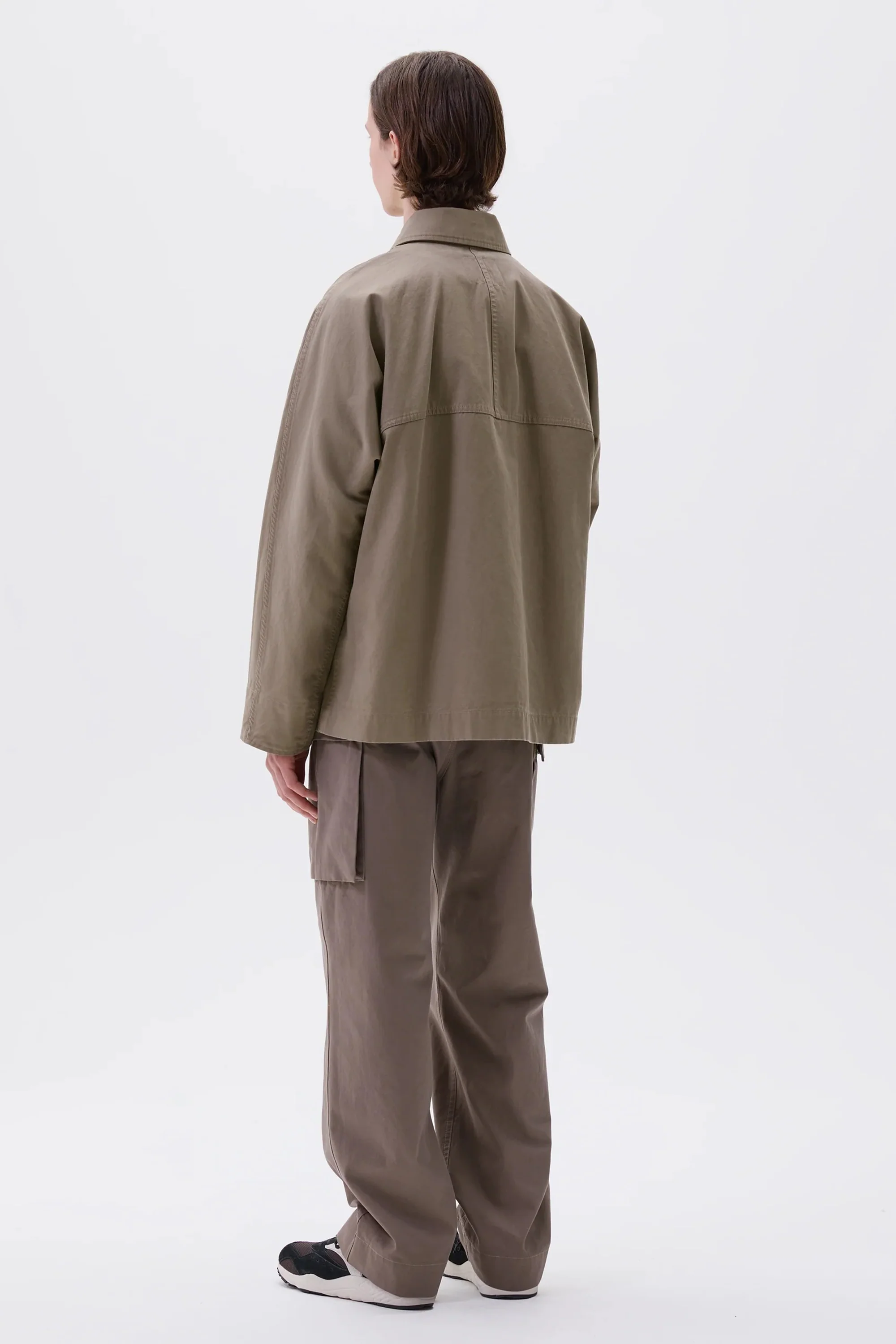 Raglan Jacket Plain Cotton Drill Taupe - Image 4