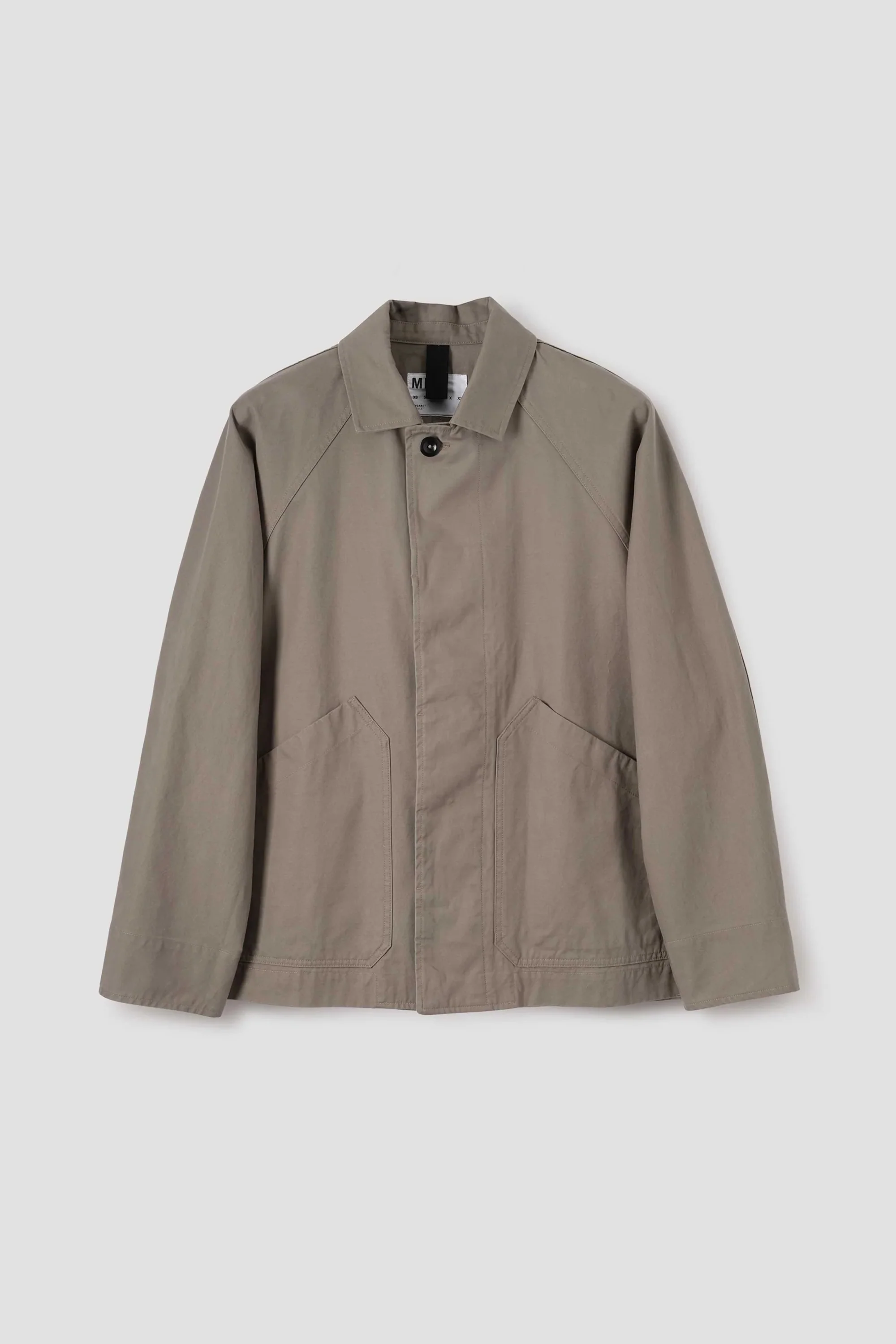 Raglan Jacket Plain Cotton Drill Taupe - Image 5