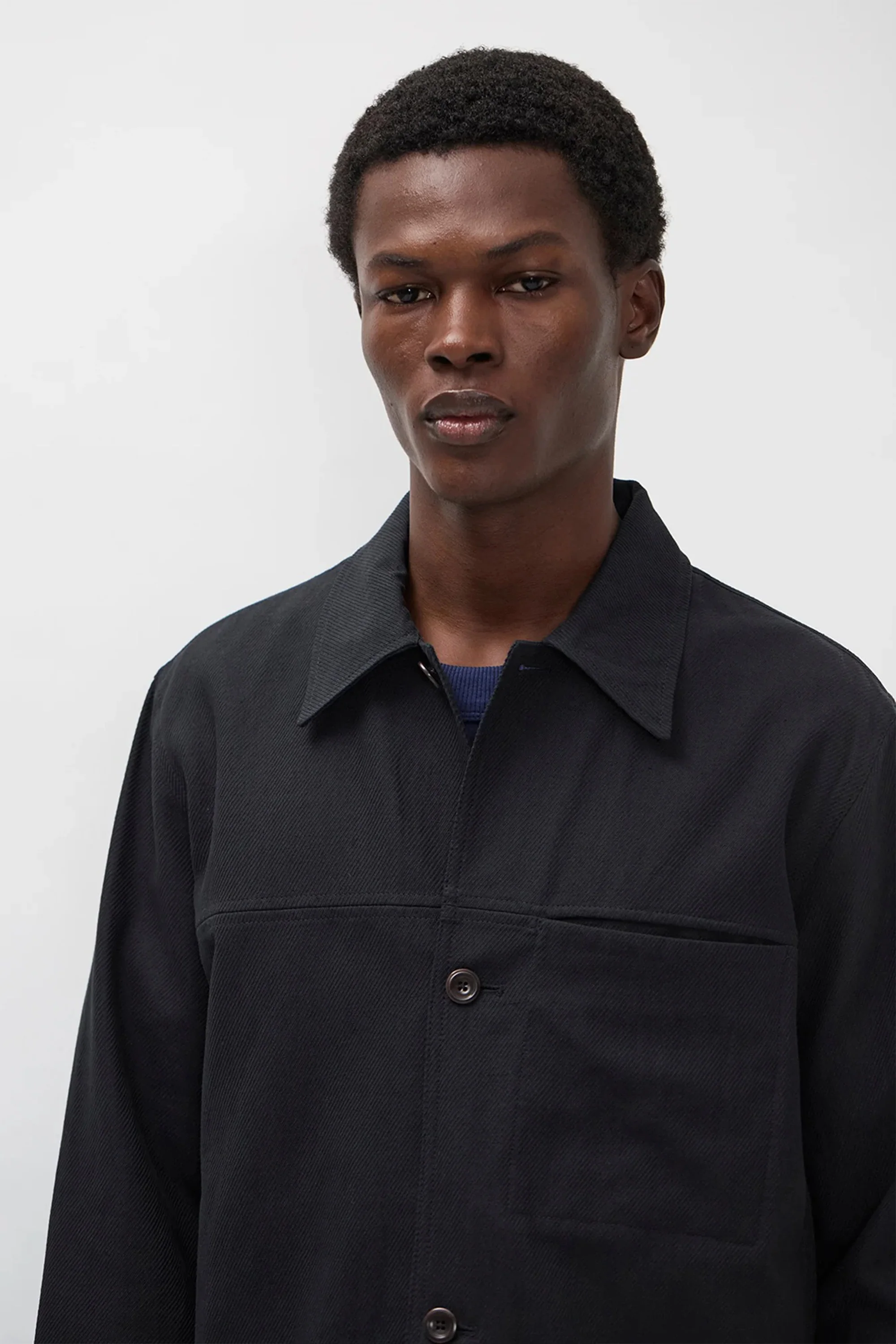 Arresskov Cotton Linen Twill Overshirt Dark Navy - Image 5