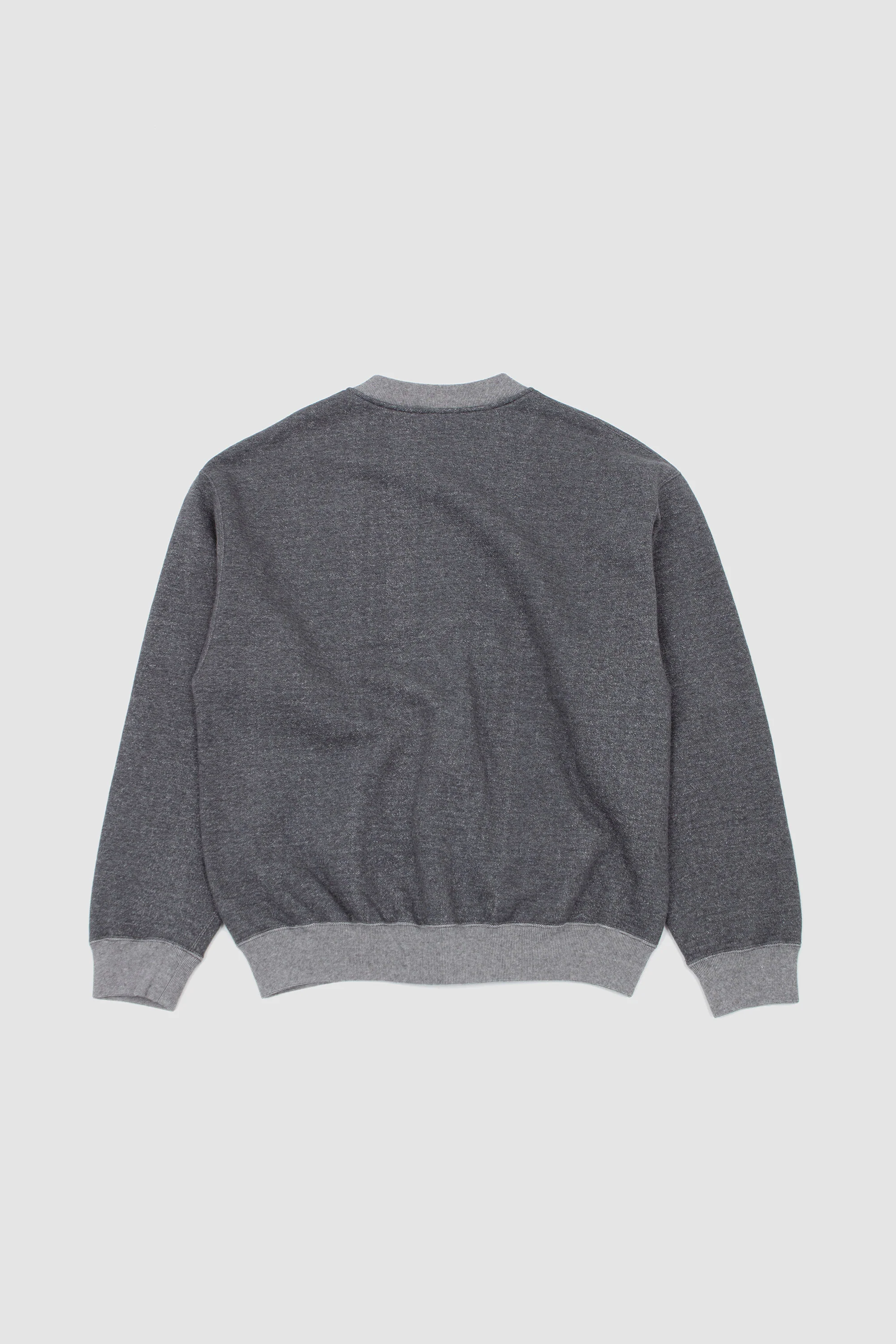 Front Zip Densely Knit Sweatshirt Charcoal Gray - Image 5