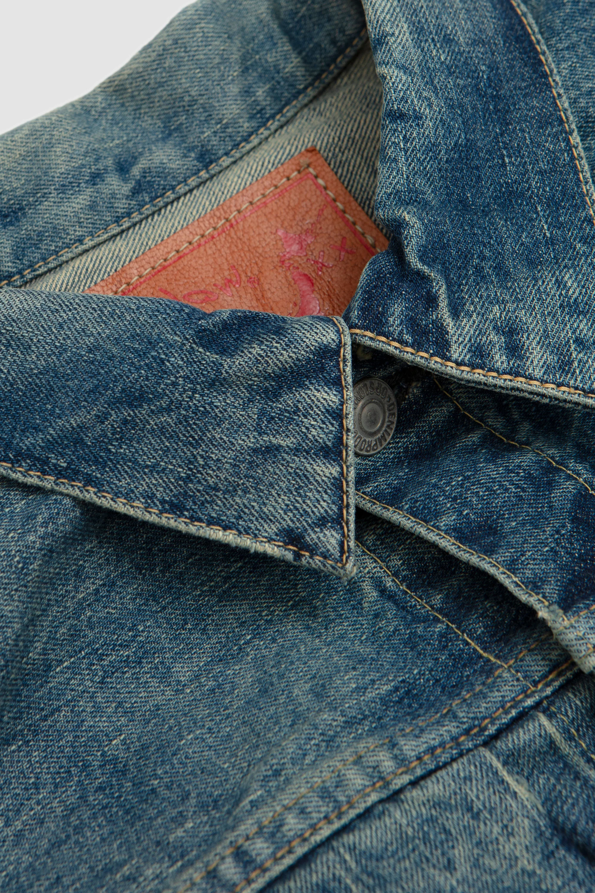 Type1 40's Pleated Front Blouse Denim Used Wash - Image 3