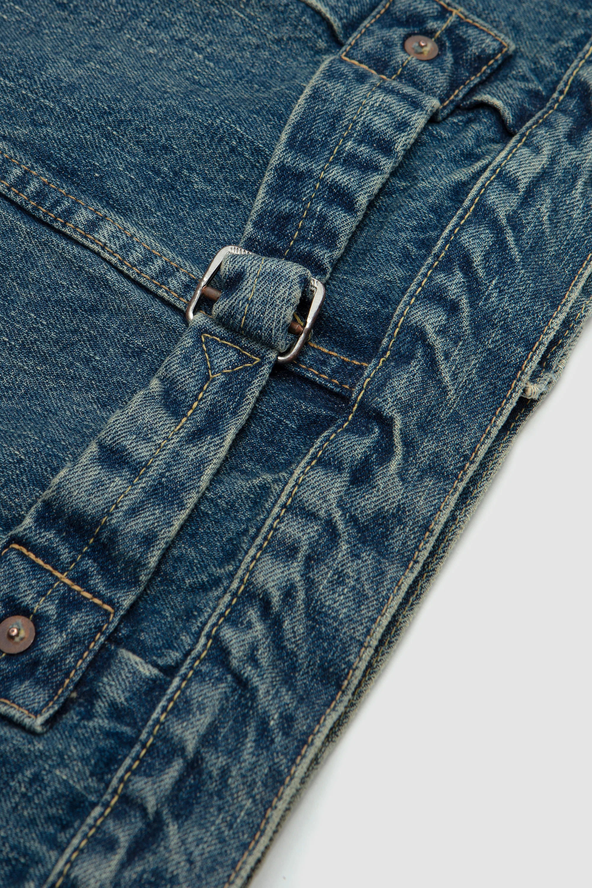 Type1 40's Pleated Front Blouse Denim Used Wash - Image 5