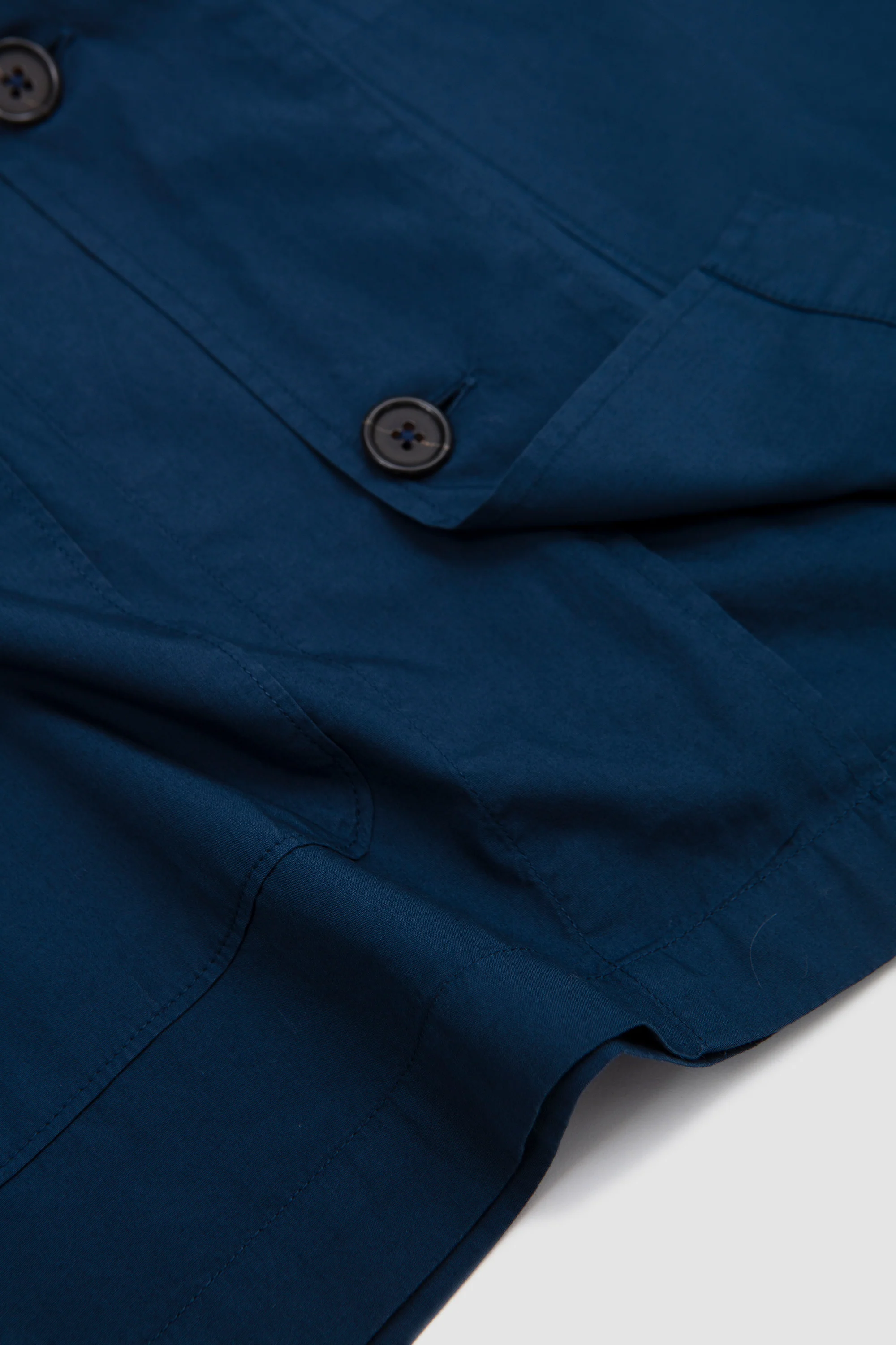 Bakers Overshirt Organic Fine Poplin Navy - Image 4
