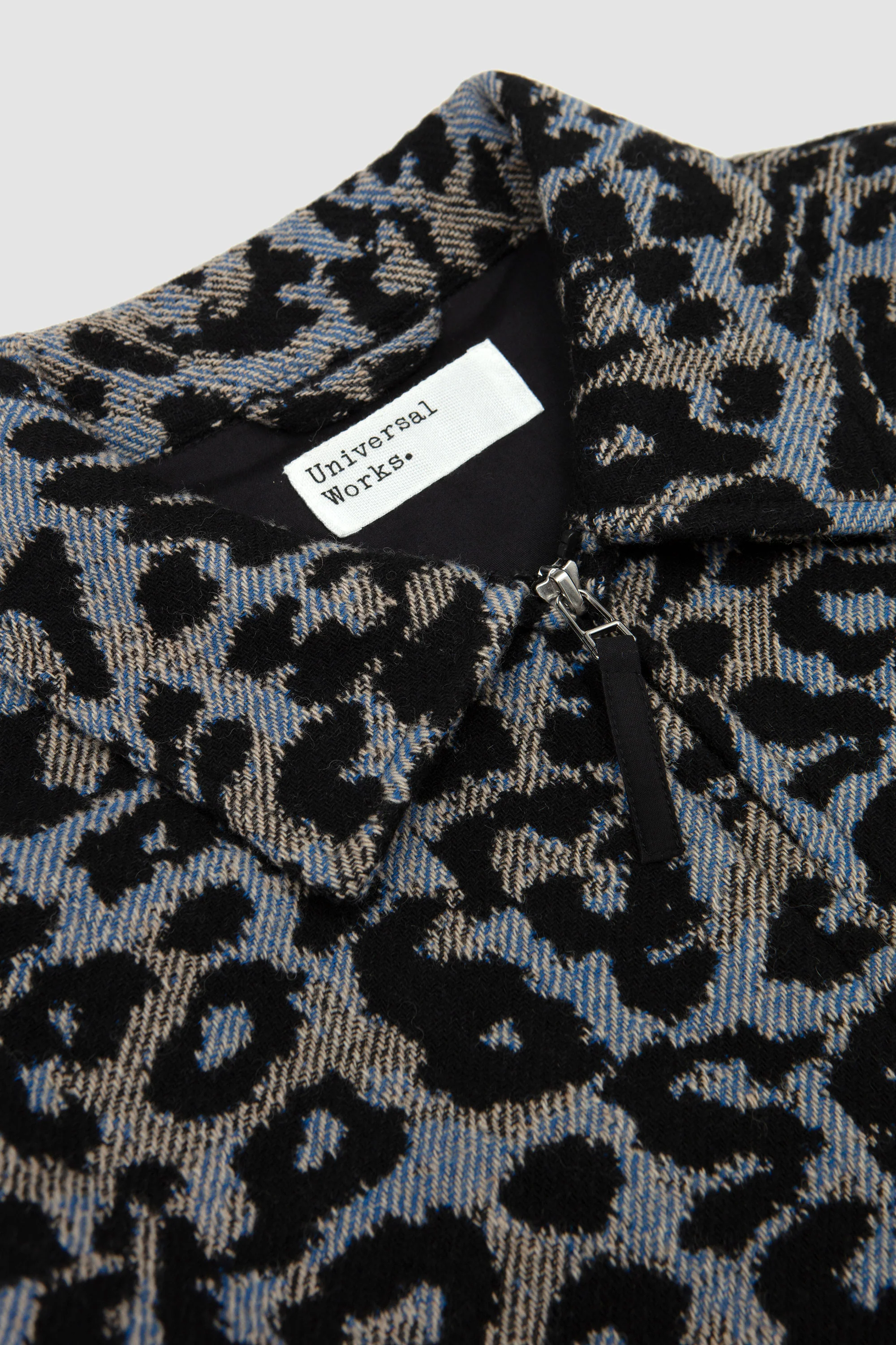Club Jacket Leopard Floral Wool Blue - Image 3