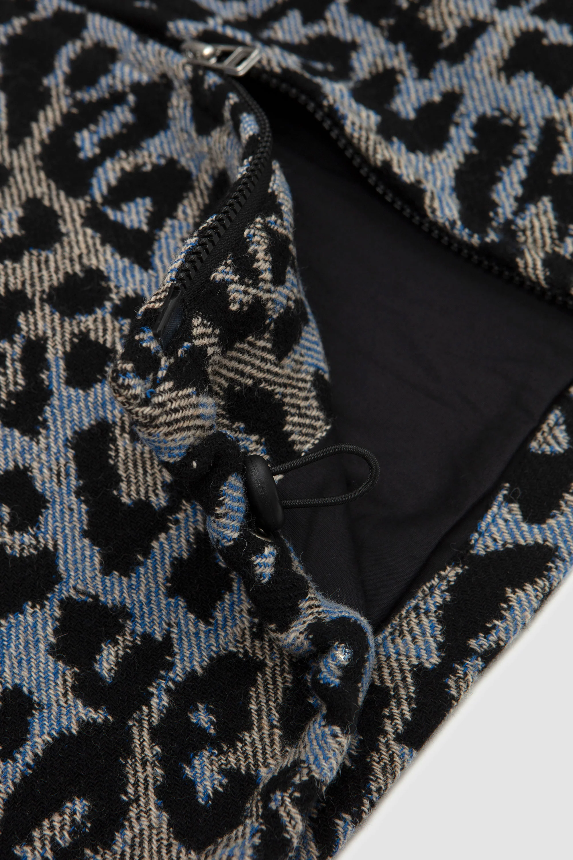 Club Jacket Leopard Floral Wool Blue - Image 4