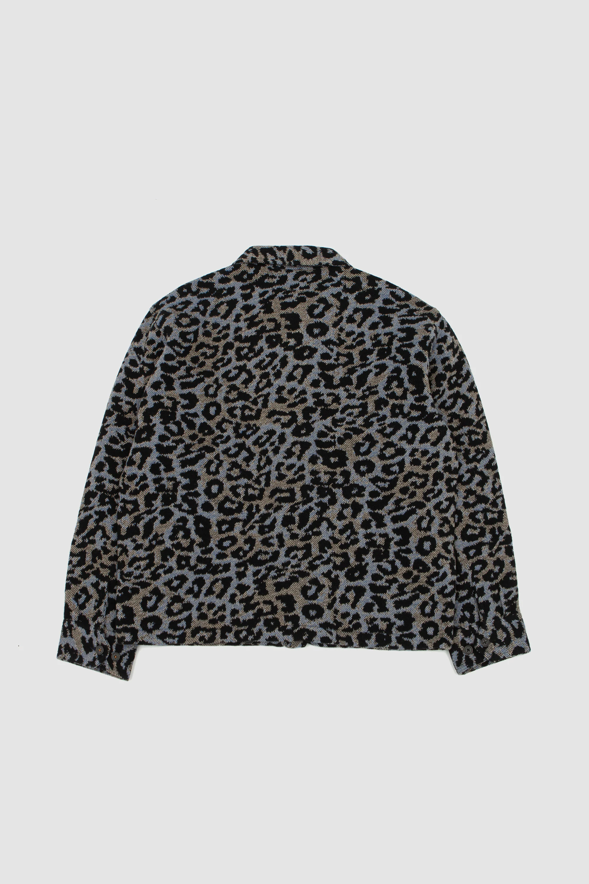 Club Jacket Leopard Floral Wool Blue - Image 5