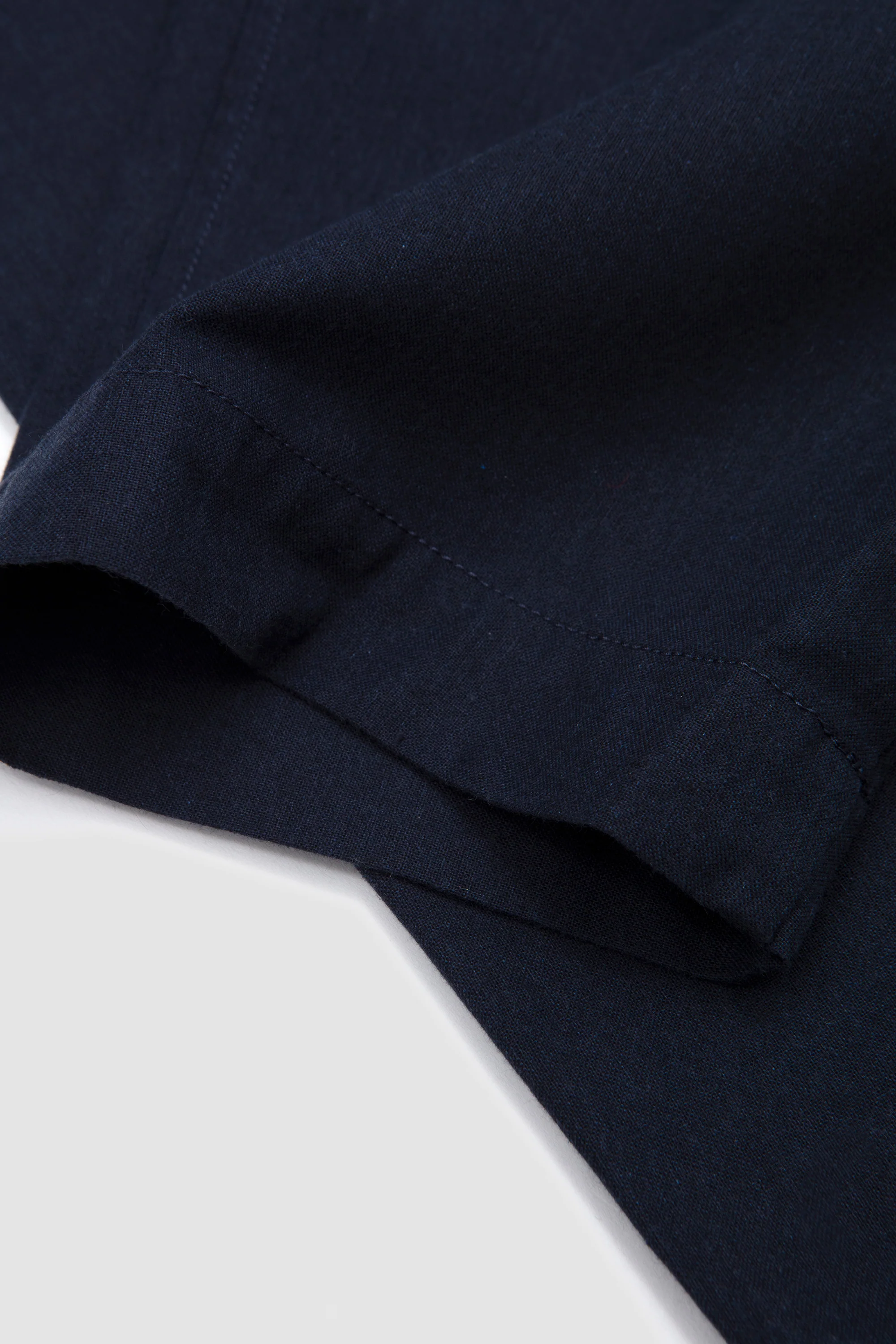 Pleated Track Pant Valencia Cotton Navy - Image 4