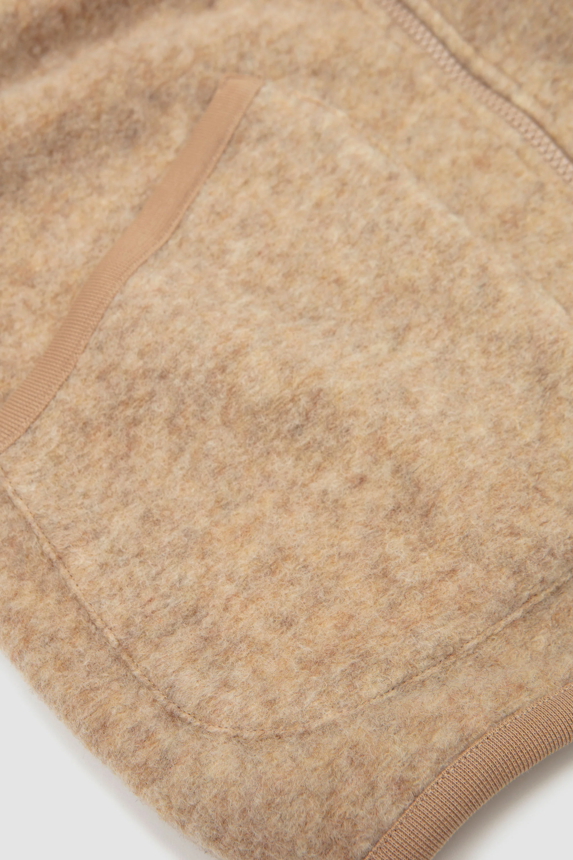 Wool Fleece Zip Waistcoat Fawn - Image 4